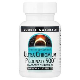 Source Naturals Ultra Chromium Picolinate 500 500 Mcg 120 Tablets