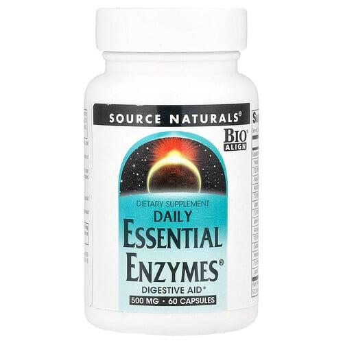 Source Naturals Daily Essential Enzymes 500 Mg 60 Capsules