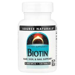 Source Naturals Biotin 5 000 Mcg 120 Tablets
