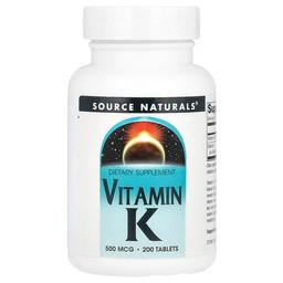 Source Naturals Vitamin K 500 Mcg 200 Tablets