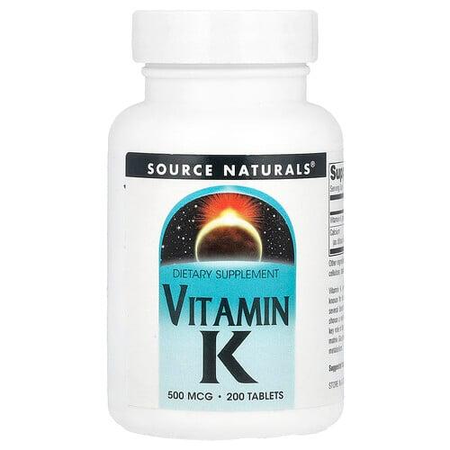 Source Naturals Vitamin K 500 Mcg 200 Tablets