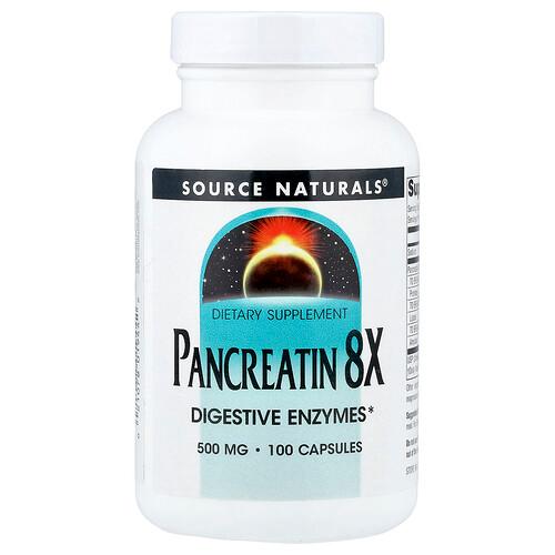 Source Naturals Pancreatin 8x 100 Capsules