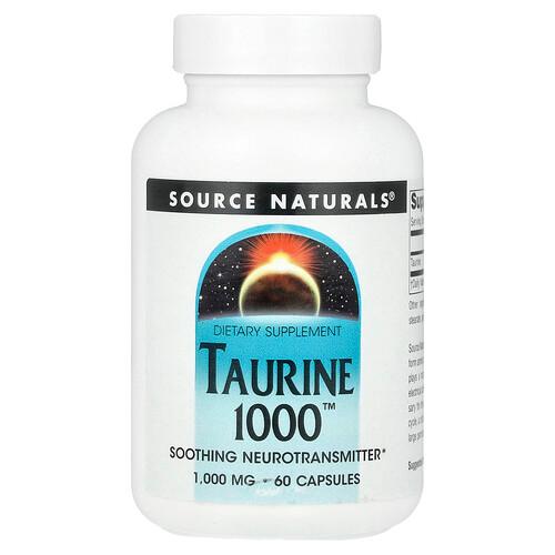 Source Naturals Taurine 1000 1 000 Mg 60 Capsules