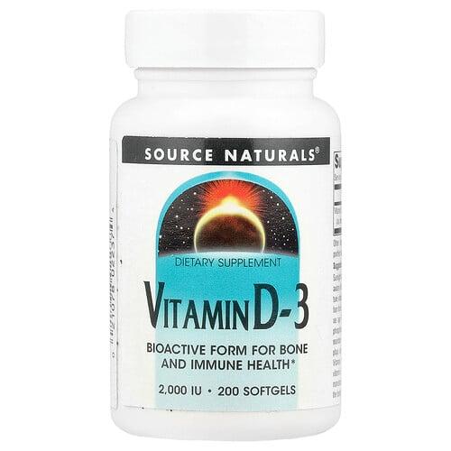 Source Naturals Vitamin D 3 50 Mcg 2 000 Iu 200 Softgels