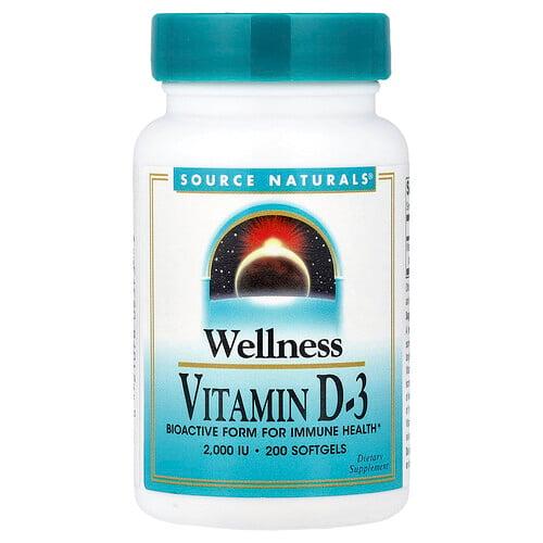 Source Naturals Wellness Vitamin D 3 50 Mcg 2 000 Iu 200 Softgels