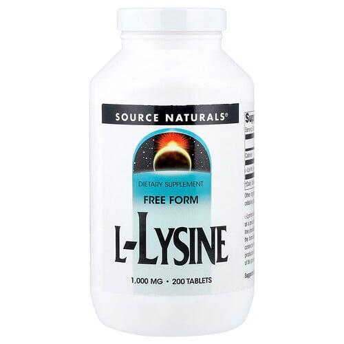 Source Naturals L Lysine 1 000 Mg 200 Tablets