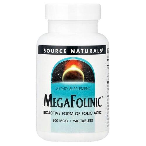Source Naturals Megafolinic 800 Mcg 240 Tablets