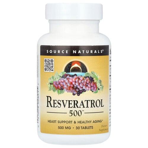 Source Naturals Resveratrol 500 500 Mg 30 Tablets