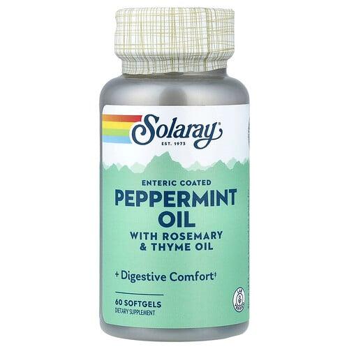 Solaray Enteric Coated Peppermint Oil With Rosemary Thyme Oil 60 Softgels product image