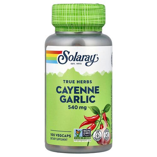 Solaray True Herbs Cayenne Garlic 100 Vegcaps