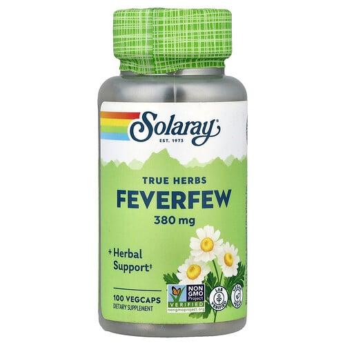 Solaray True Herbs Feverfew 380 Mg 100 Vegcaps