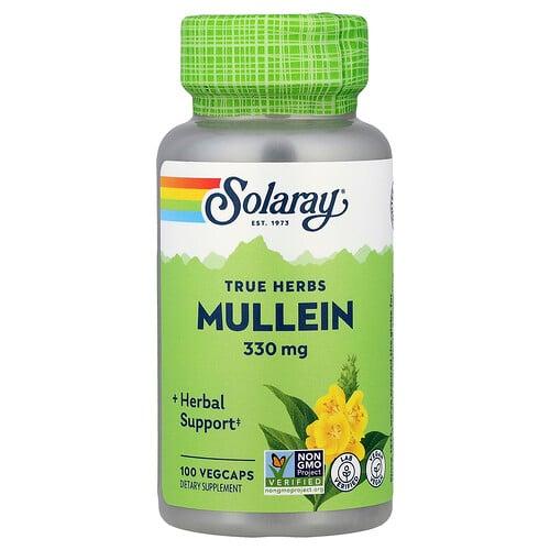 Solaray True Herbs Mullein 330 Mg 100 Vegcaps