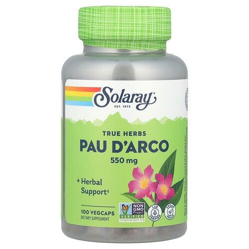 Solaray True Herbs Pau D Arco 550 Mg 100 Vegcaps