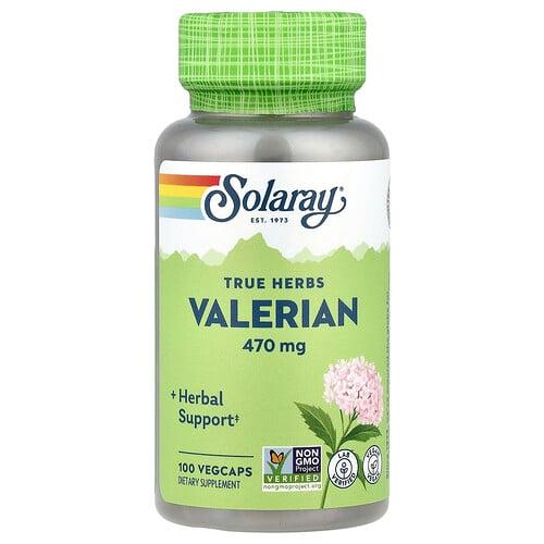 Solaray True Herbs Valerian 470 Mg 100 Vegcaps