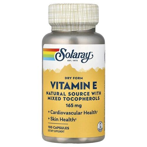 Solaray Dry Form Vitamin E 165 Mg 100 Capsules product image