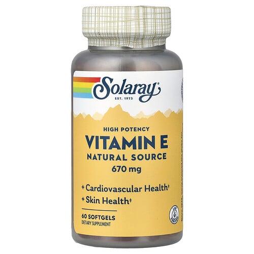 Solaray Vitamin E 670 Mg 60 Softgels product image
