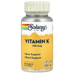 Solaray Vitamin K 100 Mcg 100 Tablets