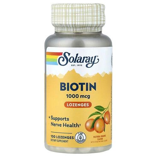 Solaray Biotin Lozenges Natural Orange 1 000 Mcg 100 Lozenges product image