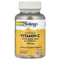 Solaray Timed Release Vitamin C With Rose Hip Acerola 1 000 Mg 100 Tablets