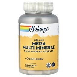 Solaray Mega Multi Mineral Iron Free 100 Capsules
