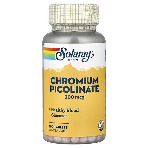 Solaray Chromium Picolinate 200 Mcg 100 Tablets
