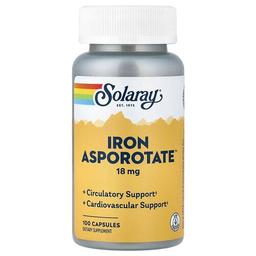 Solaray Iron Asporotate 18 Mg 100 Capsules