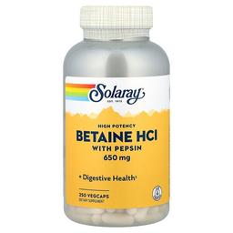 Solaray High Potency Betaine Hcl With Pepsin 250 Vegcaps