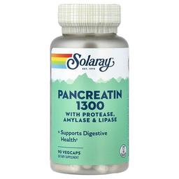 Solaray Pancreatin 1300 With Protease Amylase Lipase 90 Vegcaps