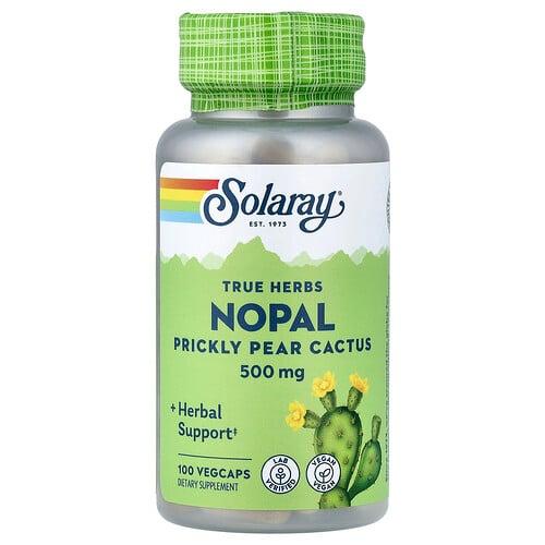 Solaray True Herbs Nopal Prickly Pear Cactus 500 Mg 100 Vegcaps