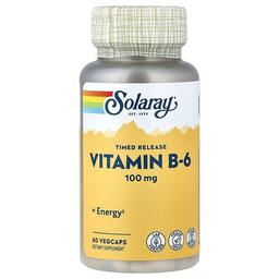 Solaray Timed Release Vitamin B 6 100 Mg 60 Vegcaps