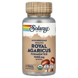 Solaray Fermented Organic Royal Agaricus Mushrooms 60 Organic Capsules 500 Mg Per Capsule
