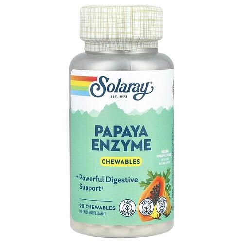 Solaray Papaya Enzyme Natural Pineapple 90 Chewables