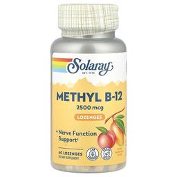 Solaray Methyl B 12 Lozenges Natural Mango Peach 2 500 Mcg 60 Lozenges
