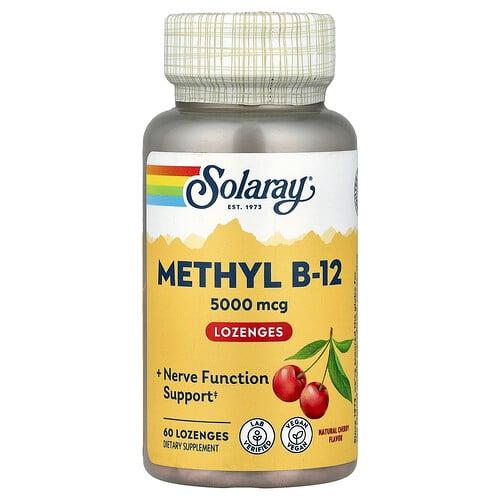 Solaray Methyl B 12 Natural Cherry 5 000 Mcg 60 Lozenges
