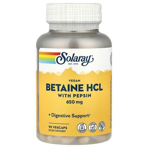 Solaray Betaine Hcl With Pepsin 90 Vegcaps