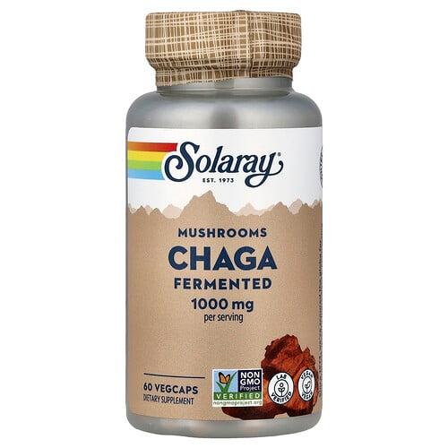 Solaray Fermented Chaga Mushrooms 60 Vegcaps 500 Mg Per Capsule
