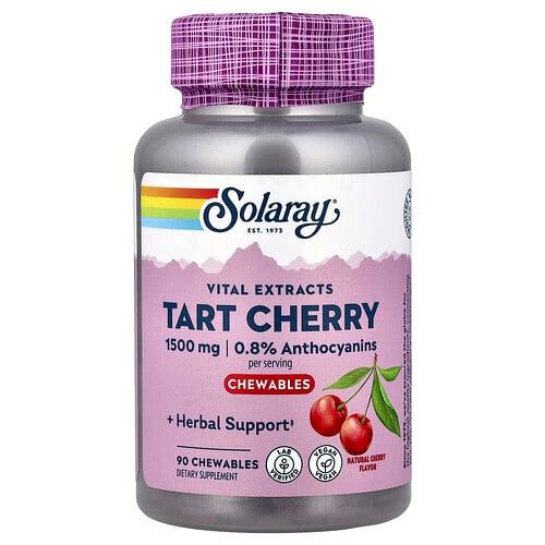 Solaray Vital Extracts Tart Cherry Natural Cherry 90 Chewables 500 Mg Per Chewable