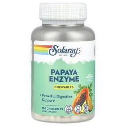 Solaray Papaya Enzyme Natural Pineapple 180 Chewables
