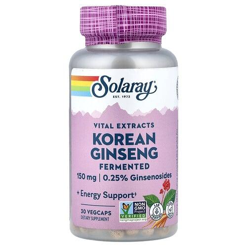 Solaray Vital Extracts Fermented Korean Ginseng 150 Mg 30 Vegcaps product image