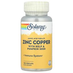 Solaray Zinc Copper With Kelp Pumpkin Seed 100 Vegcaps