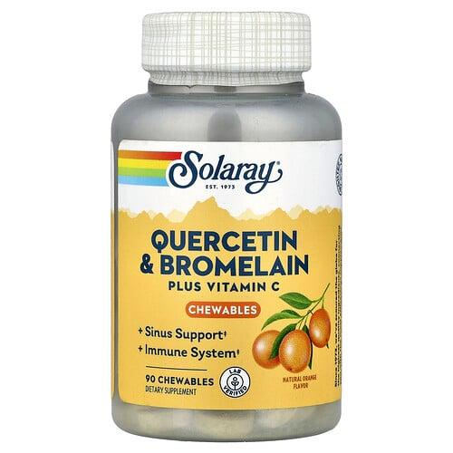 Solaray Quercetin Bromelain Plus Vitamin C Chewables Natural Orange 90 Chewables