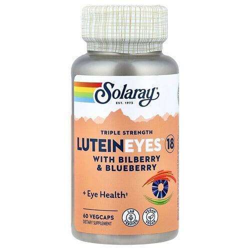 Solaray Luteineyes 18 With Bilberry Blueberry Triple Strength 60 Vegcaps