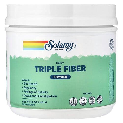 Solaray Daily Triple Fiber Powder Unflavored 14 Oz 401 G