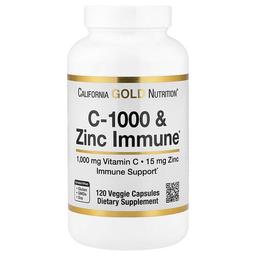 California Gold Nutrition C 1000 Zinc Immune 120 Veggie Capsules