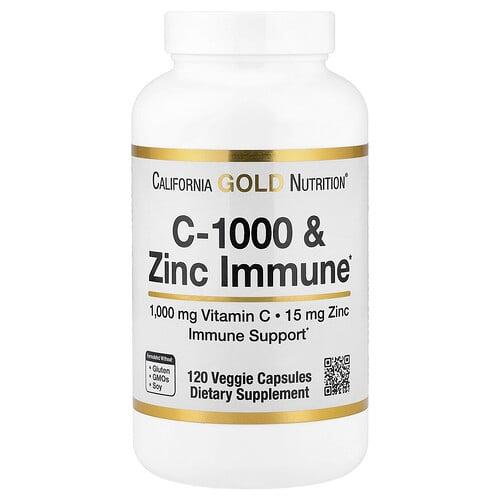 California Gold Nutrition C 1000 Zinc Immune 120 Veggie Capsules product image