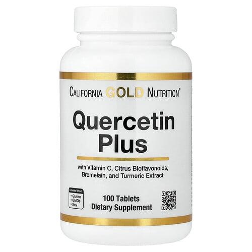 California Gold Nutrition Quercetin Plus With Quercetin Vitamin C Citrus Bioflavonoids Bromelain And Turmeric 100 Tablets