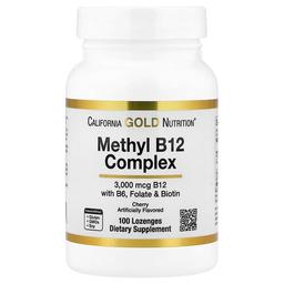 California Gold Nutrition Methyl B12 Complex With Folate Biotin And Vitamin B6 Cherry 100 Lozenges