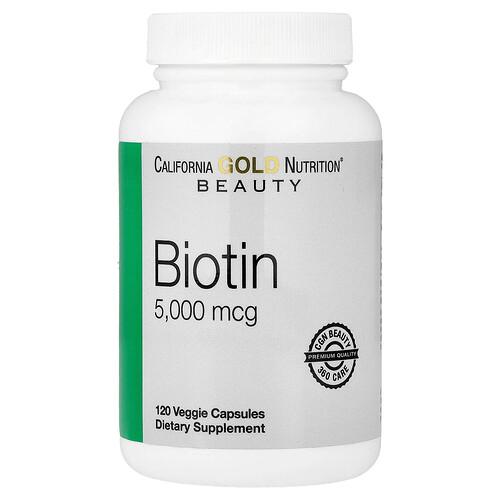 California Gold Nutrition Biotin 5 000 Mcg 120 Veggie Capsules product image