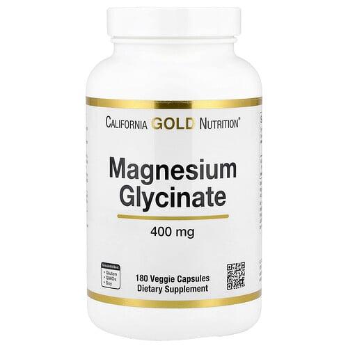 California Gold Nutrition Magnesium Glycinate 180 Veggie Capsules 133 Mg Per Capsule