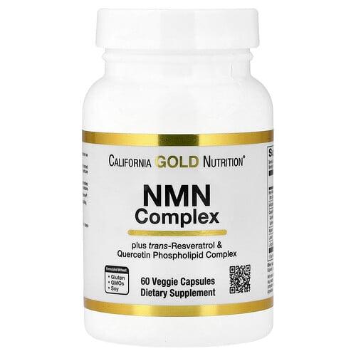 California Gold Nutrition Nmn Complex With Trans Resveratrol Quercetin Phytosome Complex Apigenin And Luteolin 60 Veggie Capsules product image